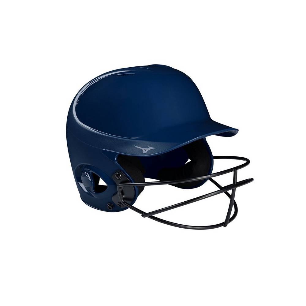 Mizuno MVP Series Solid Batting Helmet with Fastpitch Softball Mask - Bayan Kask - Lacivert Türkiye